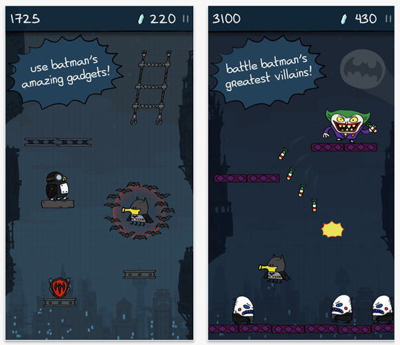 Nhập vai Batman cùng Doodle Jump: DC Super Heroes